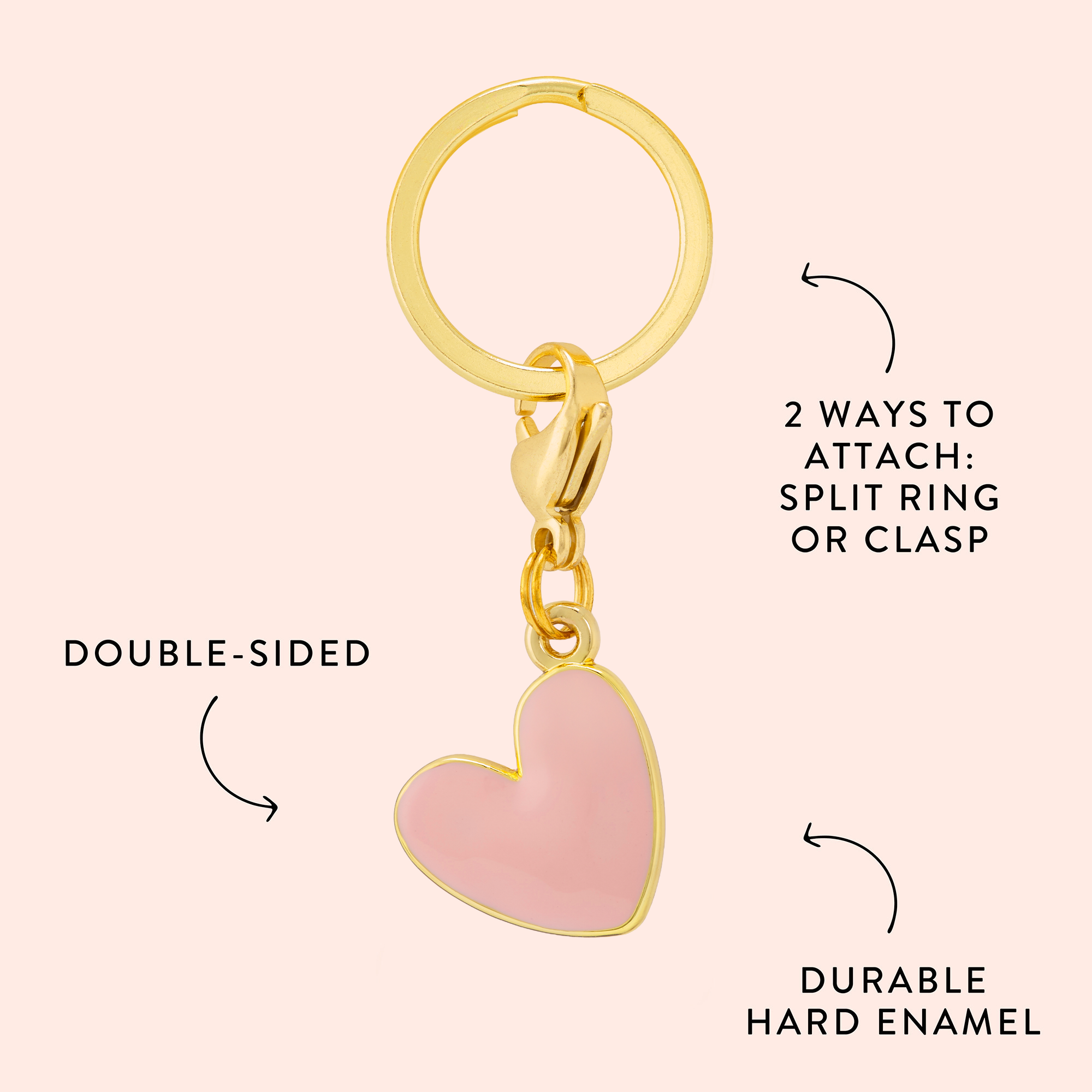 Pink Heart Collar Charm