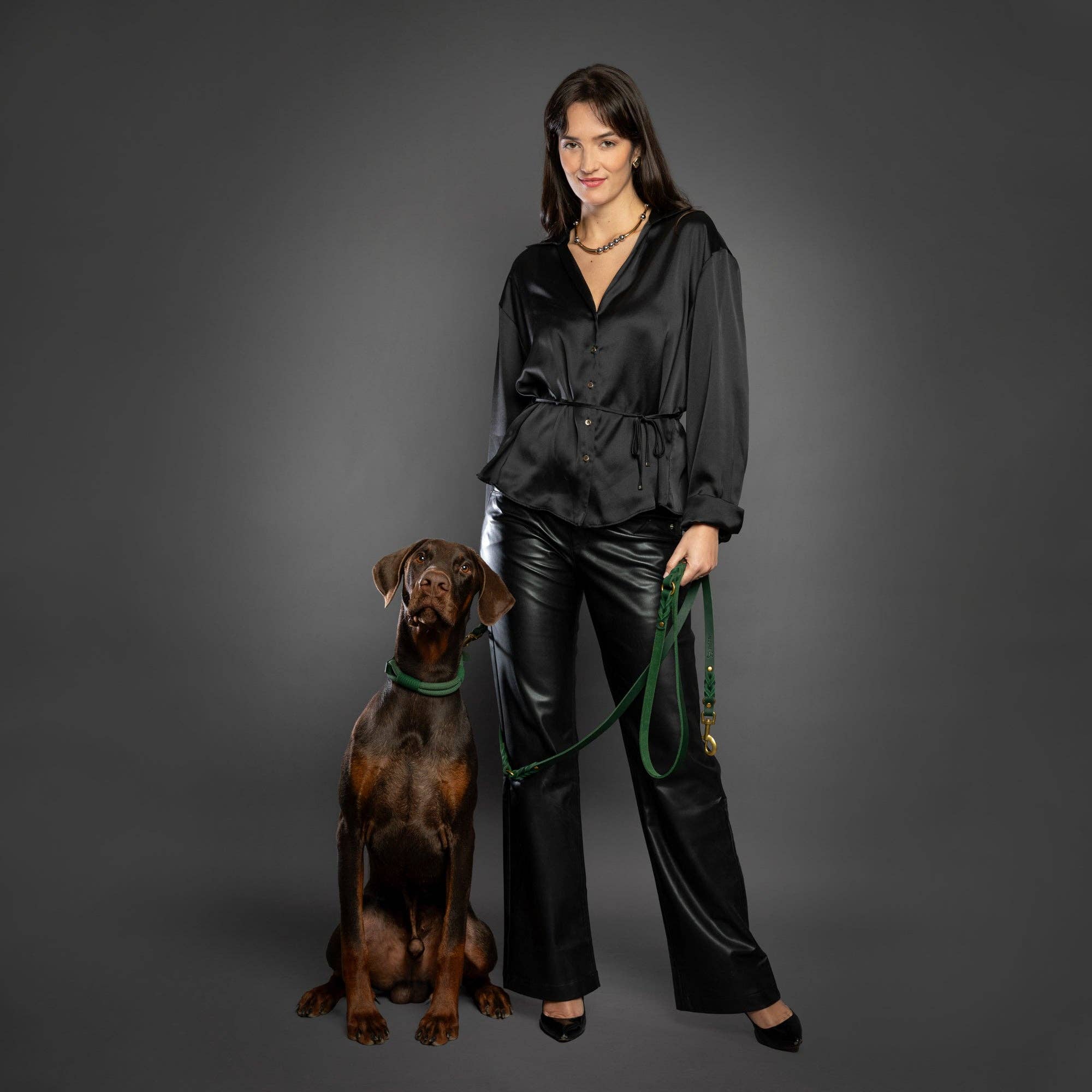 Premium Oil-Waxed Braided Leather Dog Leash - 3 Color Options