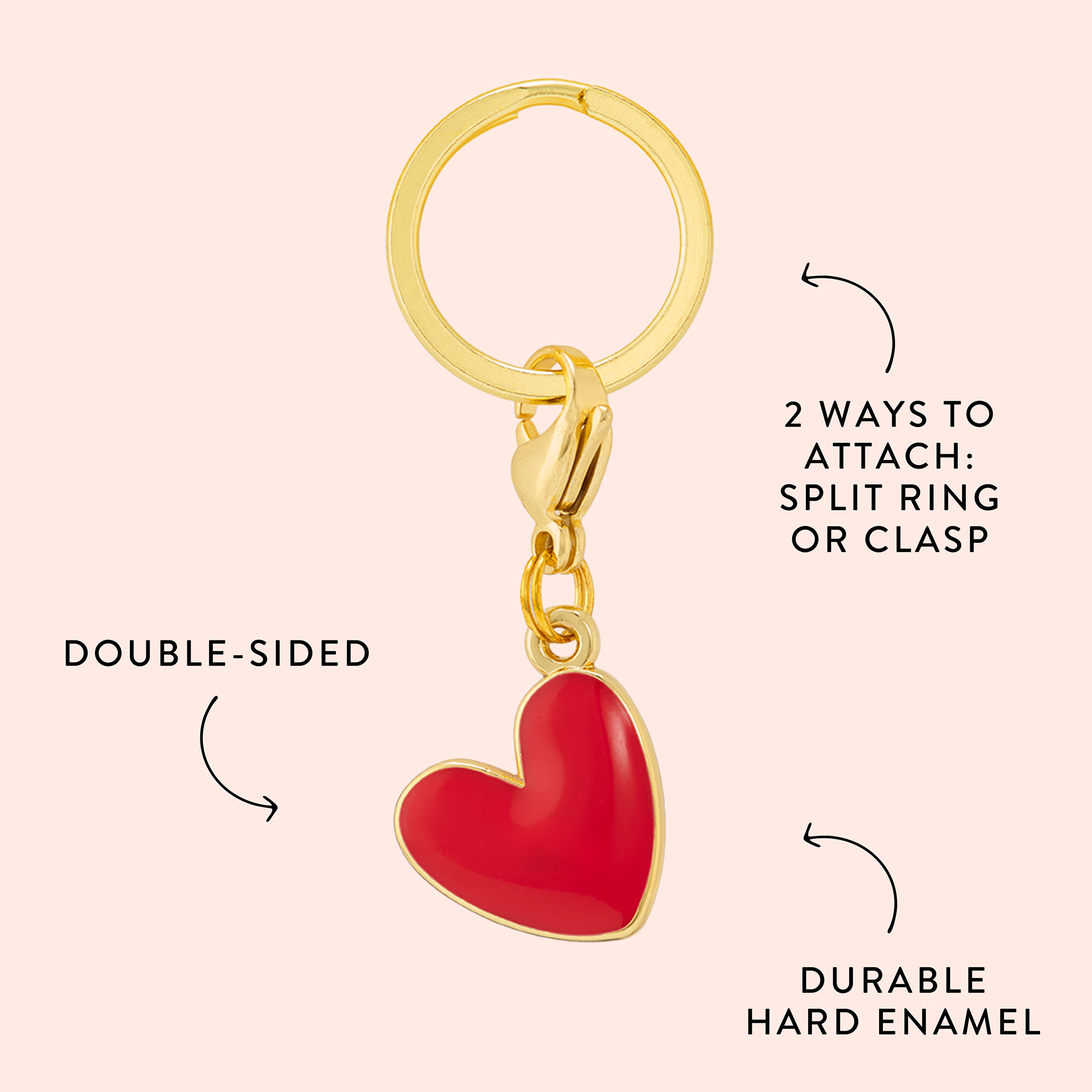 Red Heart Collar Charm