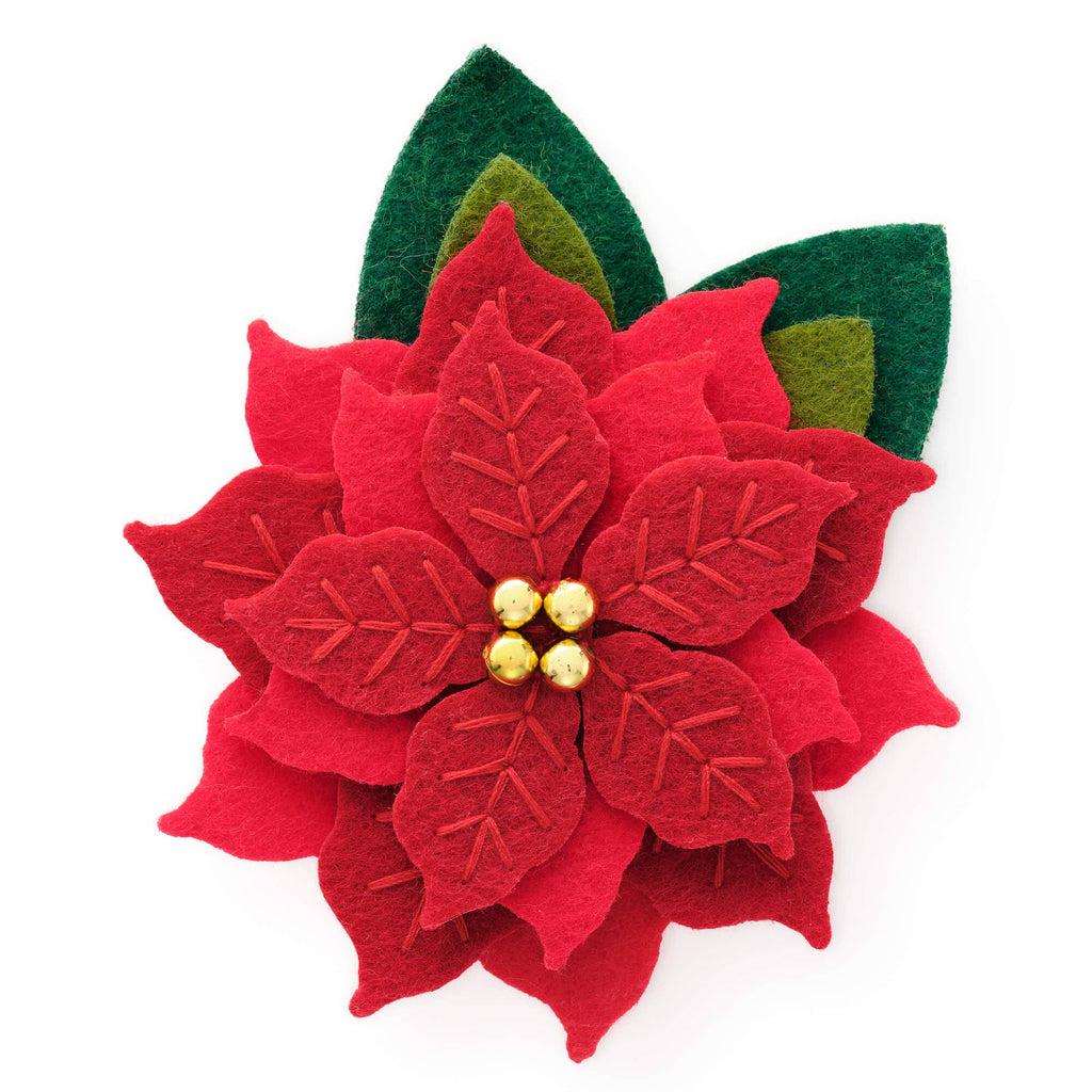 Poinsettia Dog Collar Flower