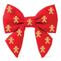 Gingerbread Man Embroidered Lady Dog Bow