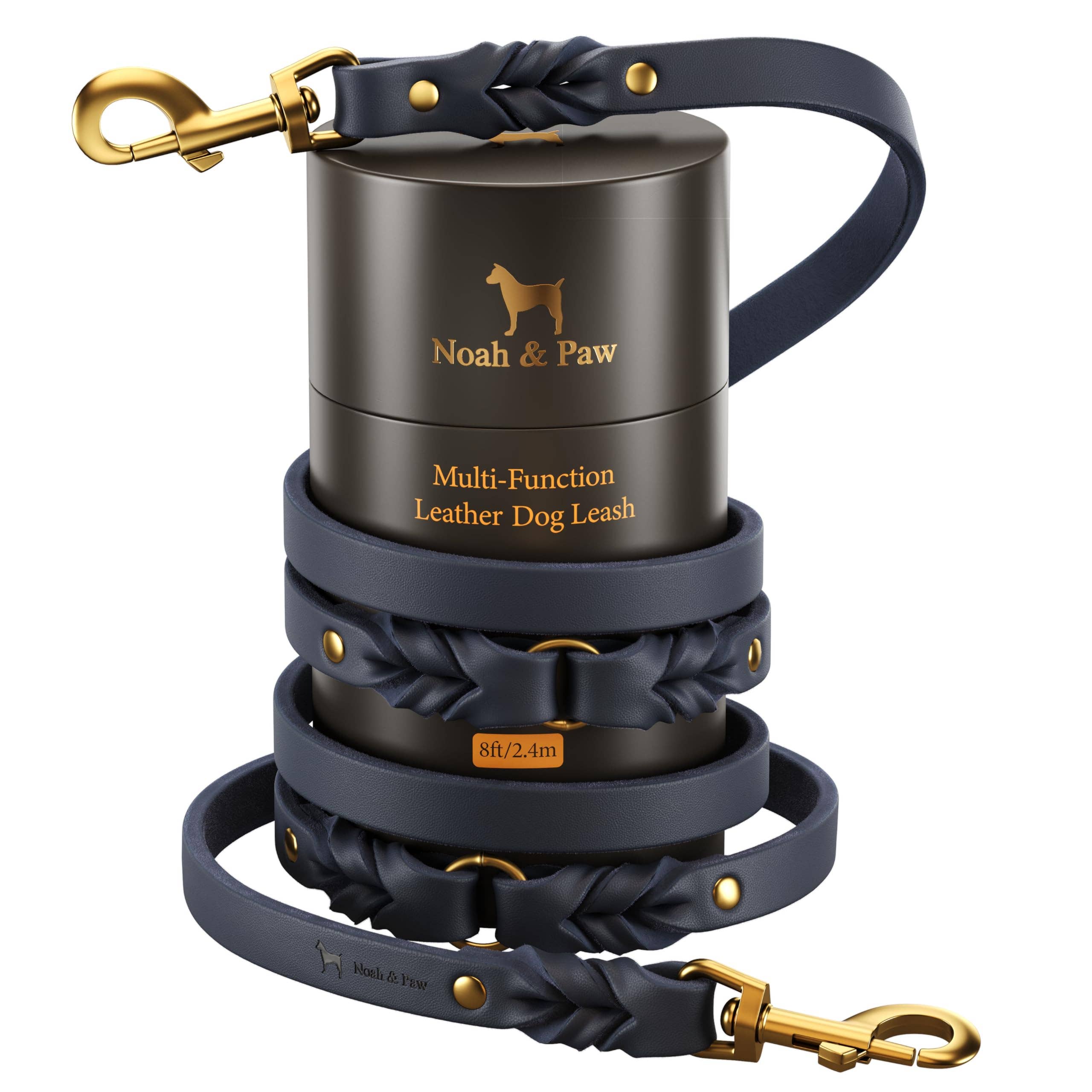 Premium Oil-Waxed Braided Leather Dog Leash - 3 Color Options