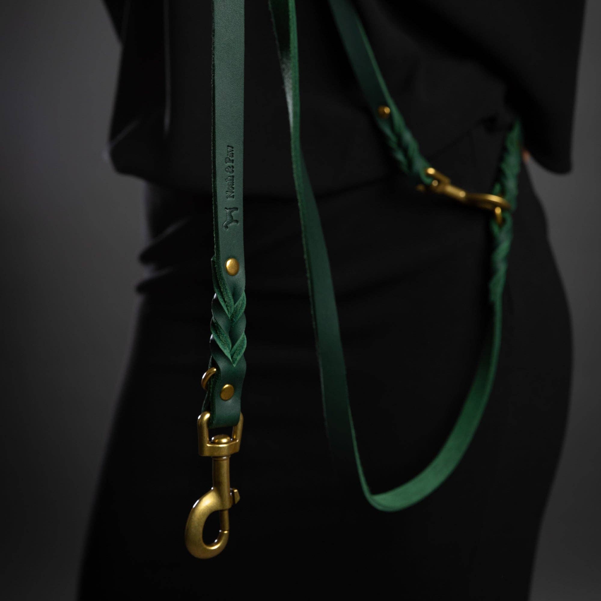 Premium Oil-Waxed Braided Leather Dog Leash - 3 Color Options